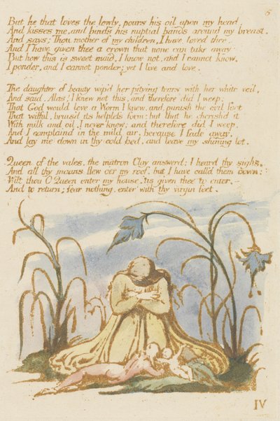 Maar hij die de nederigen liefheeft..., plaat 7 uit Het Boek van Thel, 1789 door William Blake